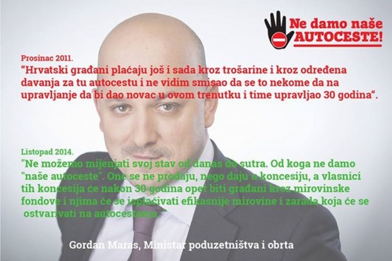 Maras (2010.): ‘Ne vidim smisao koncesije’, Ministar Maras (2014.): ‘Autoceste se ne prodaju nego daju u koncesiju’