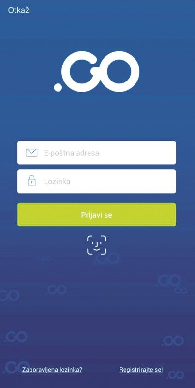 registracija pocetni screen