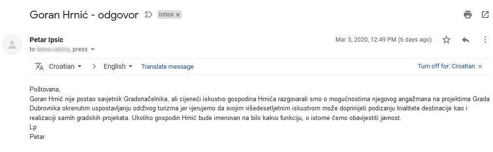 grad hrnic odgovor